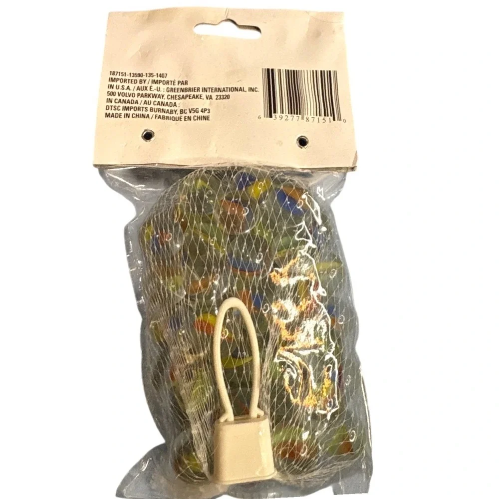 50 Glass Marbles Set with Shooter Cats Eye Multi-Color Greenbrier International